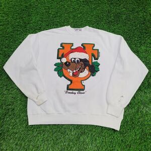 Vintage 90s UT Dog Sweatshirt L/XL 23x23 Boxy Smokey-Claus